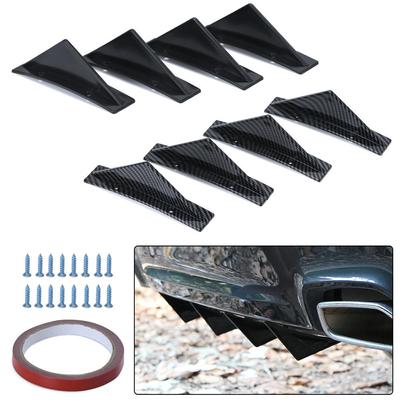 Universal 4 stücke Auto Hintere Stoßstange Lip Diffusor Shark Fins Spoiler Für VW Für GOLF MK5 MK6 MK7 MK 7,5 MK8 Für A3 A4 A6 A7 A8 TT