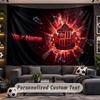 Wall Hanging Tapestry Custom NameSunderland FC Pattern Personalized Printed Fabric Wall Decor