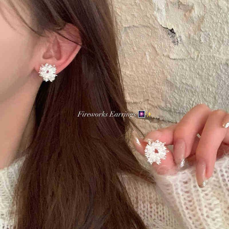Zircon Geometric Pearl Stud Earrings Autumn and Winter Retro Elegant Earrings Temperament Earrings Women
