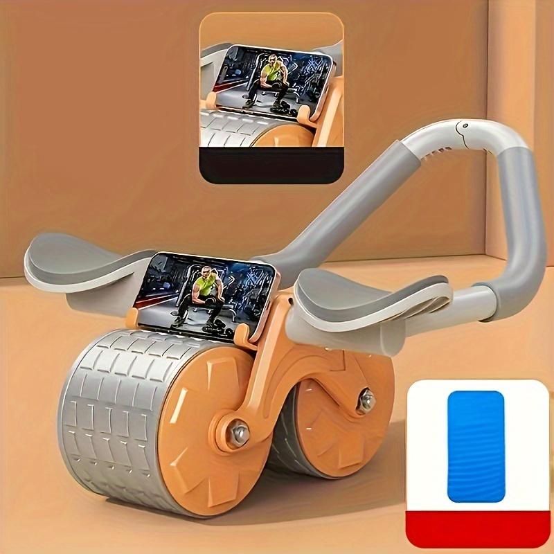 With Roller Set and Digital Timer, Non-slip Foam Handle, Automatic Rebound, Sweat-proof Elbow Pads, Durable Exercise Wheel, Suitable for