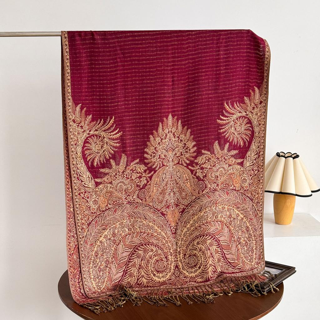 Ethnic Style Personalized Tassel Shawl Ladies' Air-conditioned Room Office Warm Creative Palace Patterned Scarf Trendy