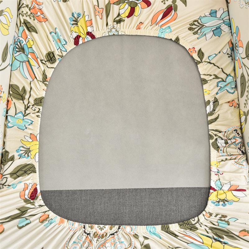 2pcs/set Elastic Wing Chair Cover Anti-dirt Floral Single Sofa Slipcover Removable Stretch Armchair Case for Living Room Home
