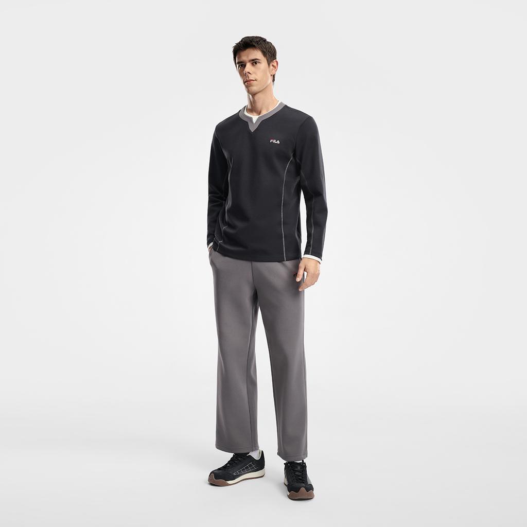 FILA Tennis Minimalist Classic Sports Tennis Casual Loose Comfortable Long Sleeve T-Shirt Men tops A11M613228F-NV