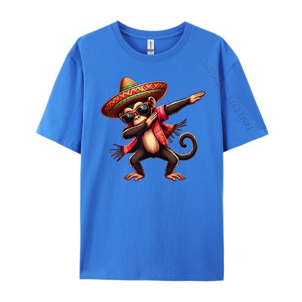 Dabbing Monkey Sombrero Poncho Cinco De Mayo Mexican Anime T Shirts Funny T Shirts Graphic Tshirts Gothic Style