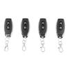 4PCS Wireless Remote Control Switch Metal Keychain Black for Garage Door 12V 433MHz