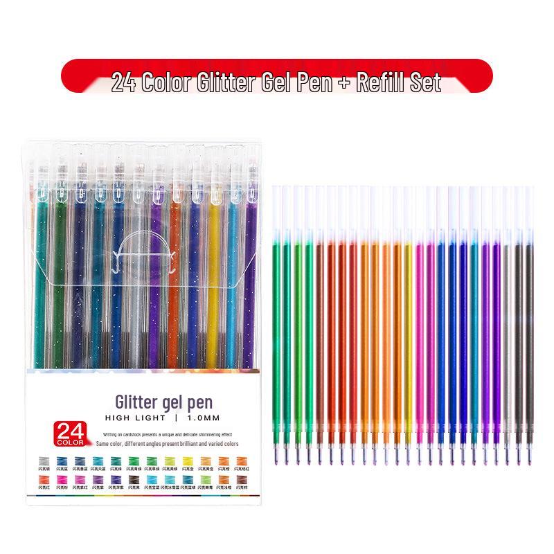 Colorful Glitter Gel Pens for Creative Journaling and Art - Ideal for Students and Children