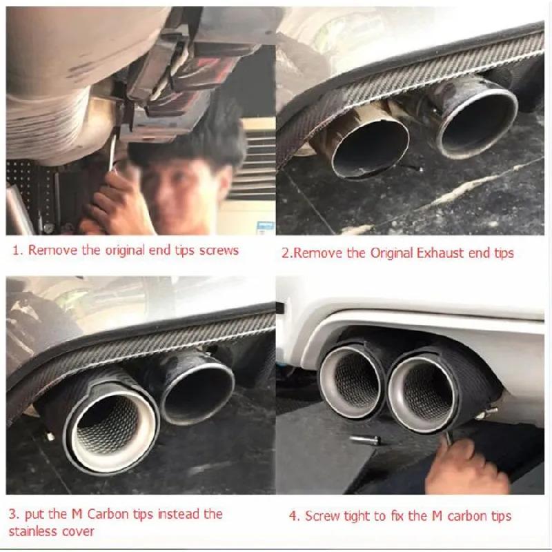 

2 шт. 60 мм-93 мм Глянцевое углеволокно для BMW M