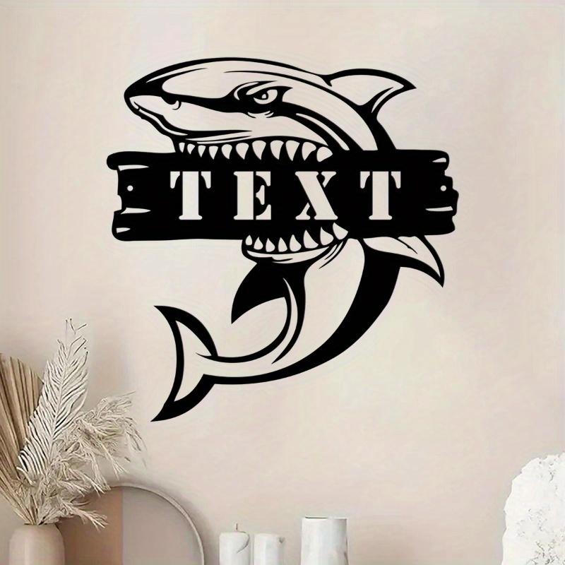 Custom Great White Shark Metal Sign Personalized Name Sign for Shark Lovers Boys Girls Nursery Marine Decor