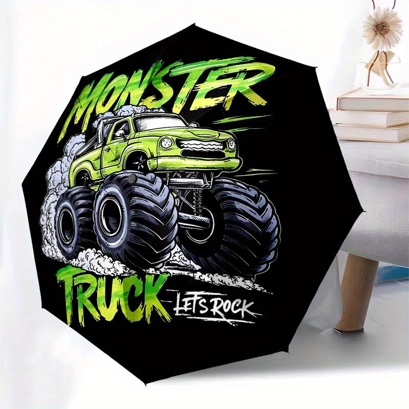 1pc Monster Truck Adventure Umbrella with Plastic Handle,Suitable for All Seasons Home Travel Outdoor UmbrellaM1027