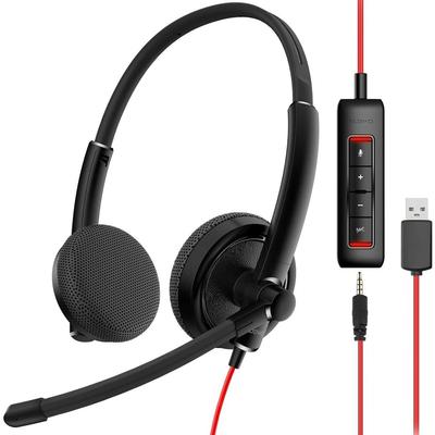 NUBWO HW01 Computer-Headset mit Mikrofon, mit integriertem Inline-Lautstärkeregler, Rauschunterdrückungs-Soundkarte für funktioniert mit Team, Zoom-Anruf