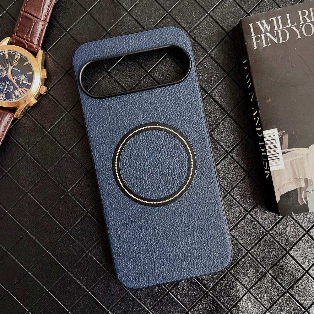 Luxury Business Leather Magsafe Case for Google Pixel 9 Pro XL PU Skin Feel Wireless Charging Magnetic Shockproof Protective Hard Back Cover