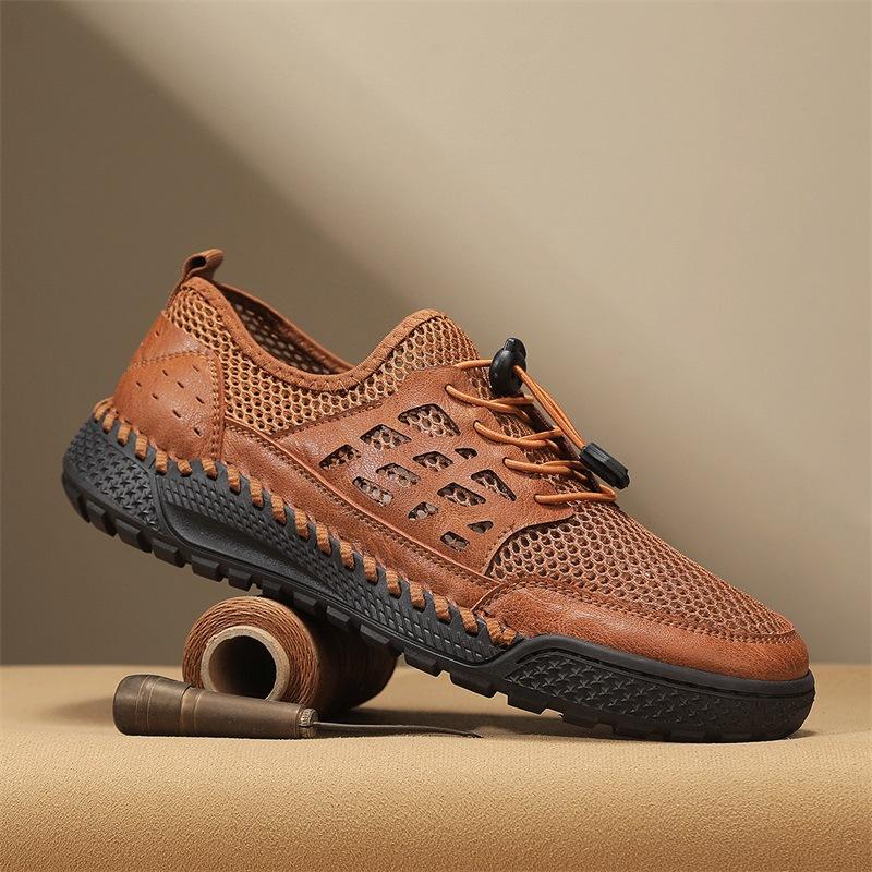 Summer Mesh Shoes Men's Shoes Breathable One-pedal Casual Shoes Soft Sole Light Non-slip Large Size 46 Mesh Sandals
