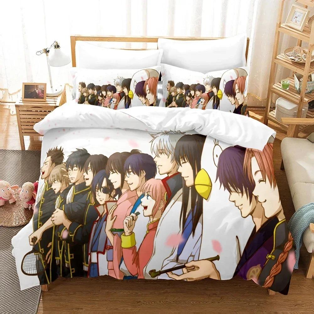 Comforter Gintama Anime Gintoki Sakata Bedding Set 3D Printed Suitable For Bedroom Kids Home Textile