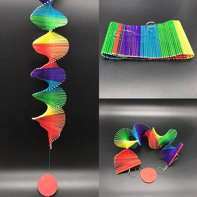 1 x buntes Windspiel für den Kindergarten, Garten, Zuhause, dekorativ, gedrehter Regenbogen