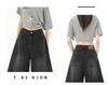 Women's American Retro High Waist Seven-Point Denim Shorts - Spring/Summer 2026, Slimming Wide-Leg Mid-Length Design.