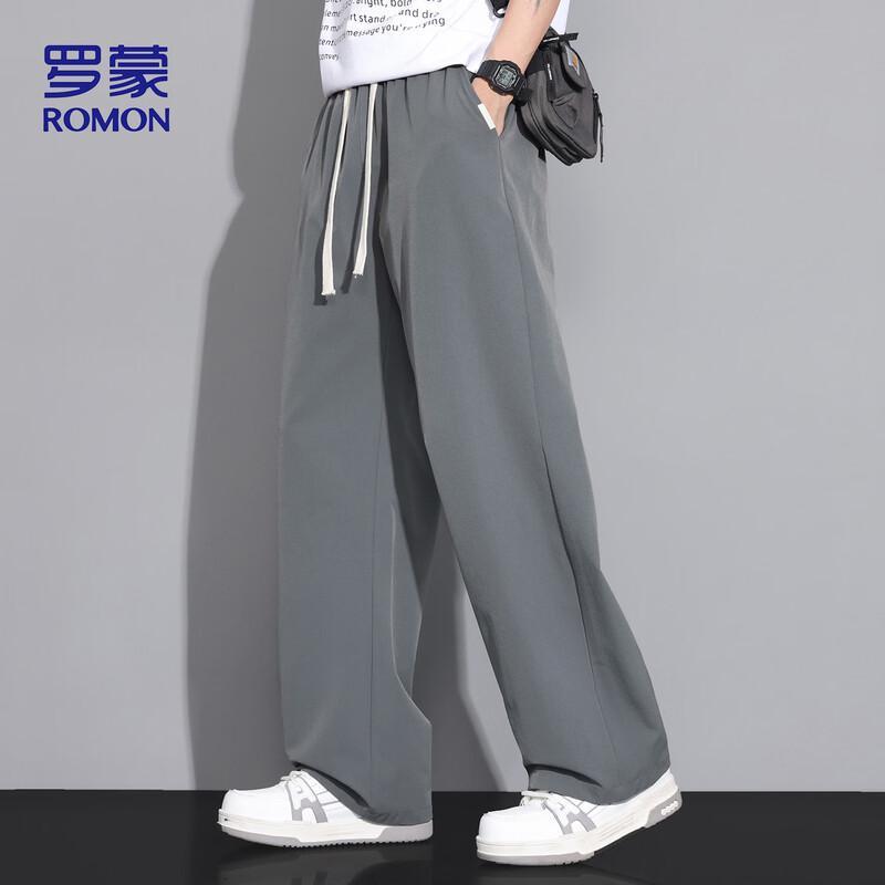 ROMON Men's Ice Silk Loose Straight Casual Pants 29092