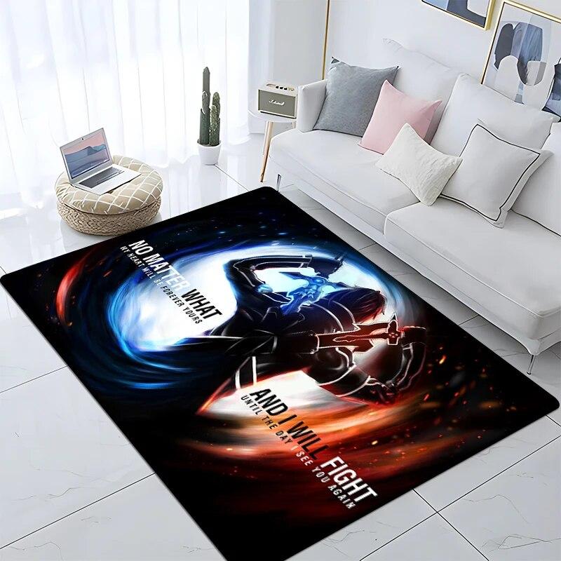 Hot Anime SAO Sword Art Online Modern House Living Room Floor Matte Bedroom Carpet Poster Mat Pattern Decorative Square Rug Gift