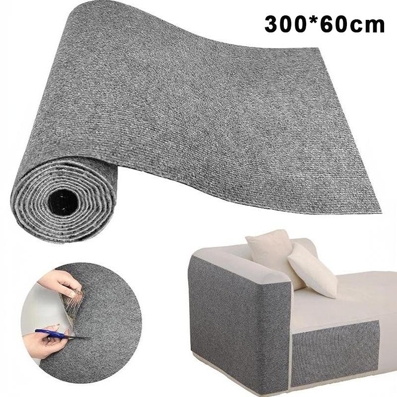 Light Grey Cat Scratch Mat Self Adhesive Carpet Roll Wear Resistant Cat Scratcher Pad For Sofa Furniture Wall Protection