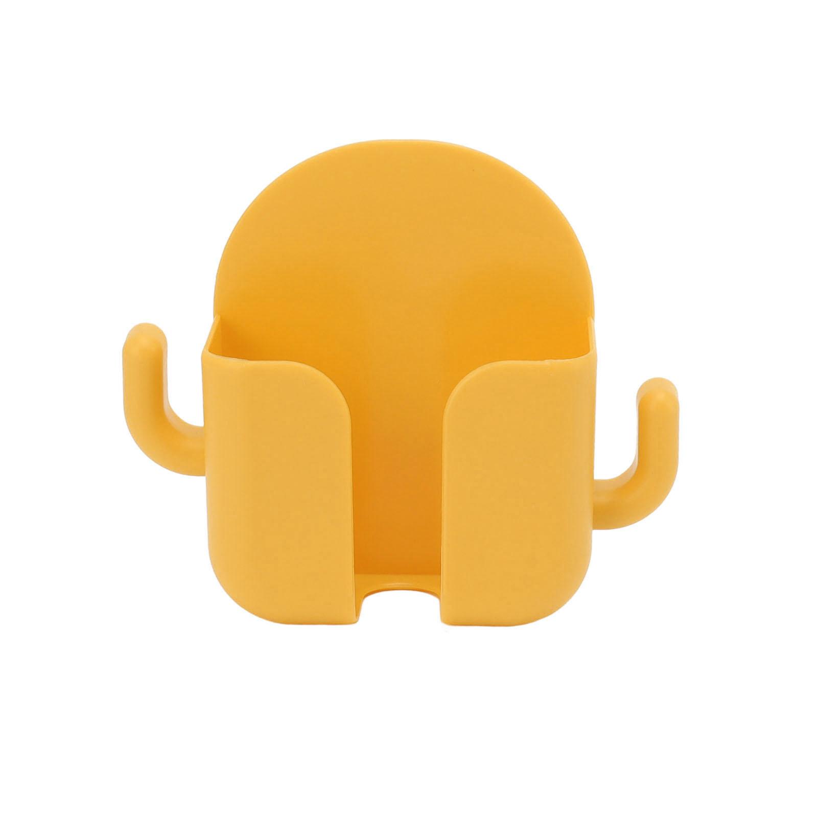 Самоклеящийся настенный держатель для сотового телефона, настенный держатель для зарядки телефона для домашнего офиса, спальни жёлтый