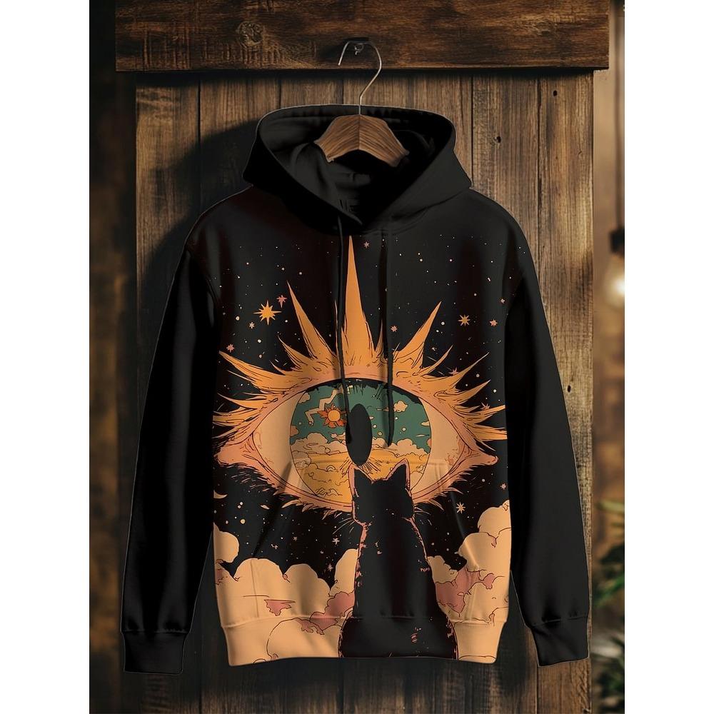 2026 Men's Hoodies Funny Cat Dinosaur UFO Art 3D Printed Cartoon Sweatshirt Men Women Tracksuit Oversized Casual Street Y2k Coat