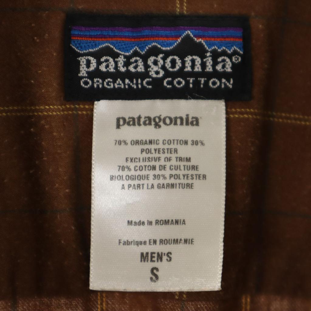 patagonia Check Pattern Long sleeve shirt S Brown 53856 Outdoor Men's Used