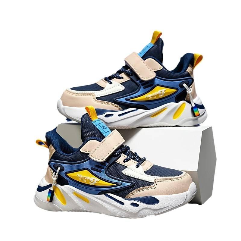 Children's Sports Network Running Sneakers Spring Face Steppers Medium and Large Leather Surface Breathable Autumn and Winter Children's Classmates 1