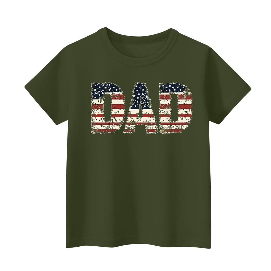 Men's Loose Fit Short Sleeve T Shirt Dad Flag Print Casual Summer Daily Wear Comfortable Lightweight Top