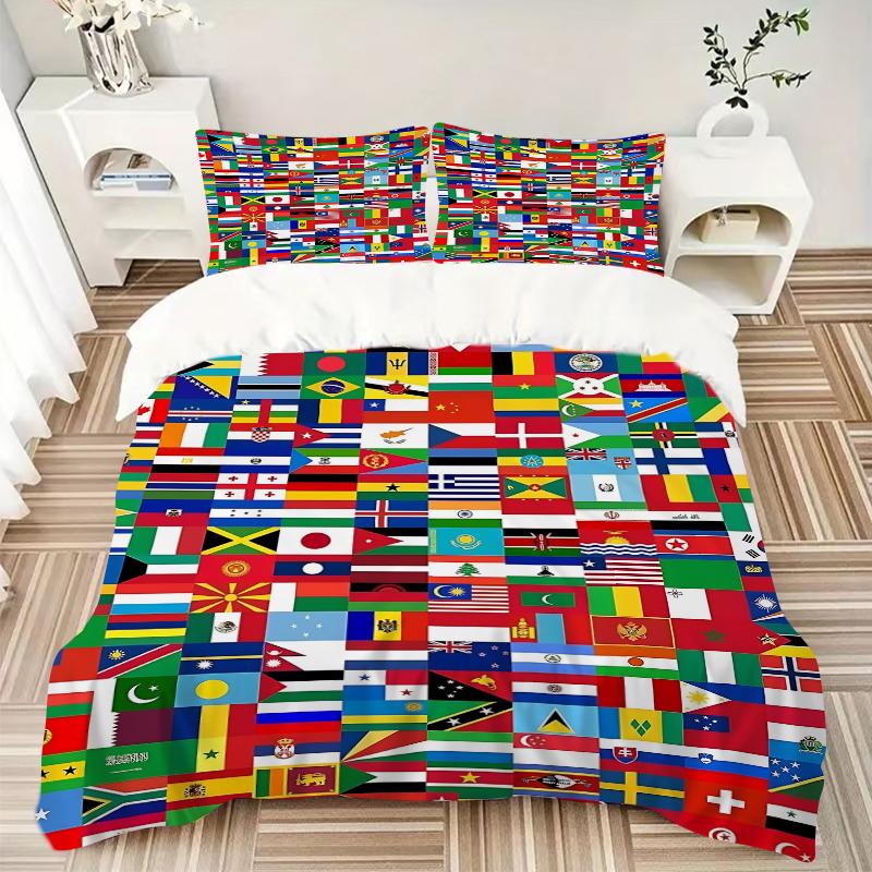 3Pcs Flags World Bedding Sets For All Sizes New 3D Printed Bed Cover Comforter Duvet Cover Pillowcase Bedroom Decoration