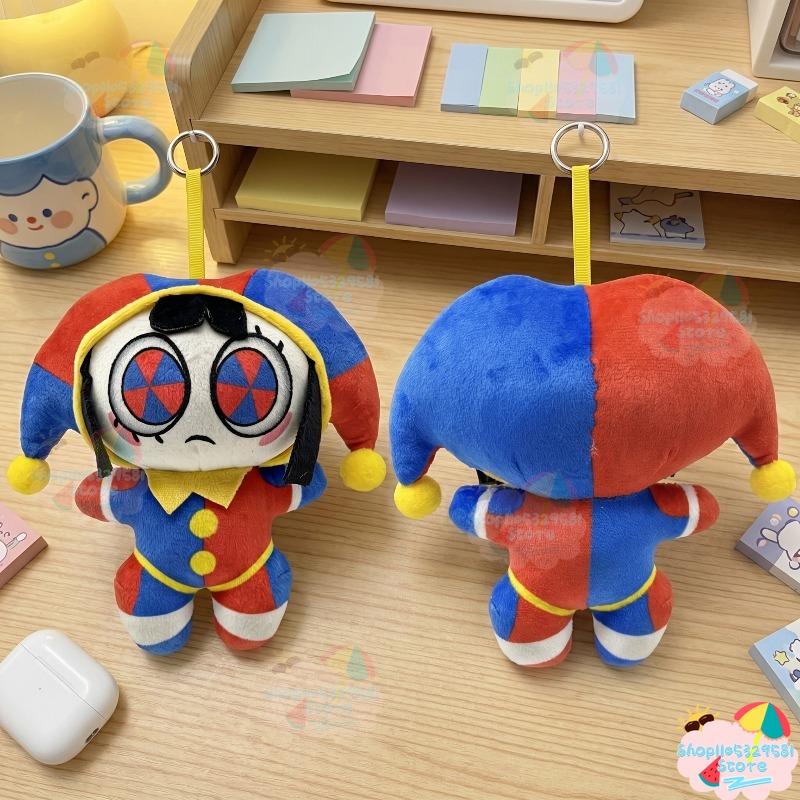O Incrível Circo Digital Pomni Chaveiro de Pelúcia 15cm Fofo Palhaço Bobo Boneco de Pelúcia Pingente Macio Acessórios para Bolsa Presente