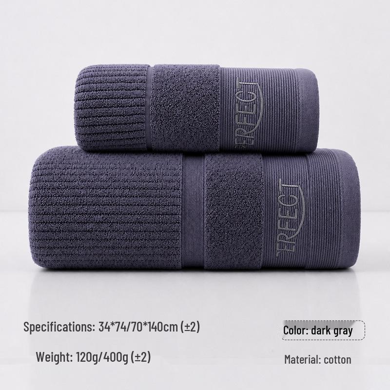 Toalha de Banho e Rosto Bordada de Algodão Puro Espesso - Altamente Absorvente, Perfeita para Uso Doméstico ou Presentes