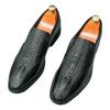 Gentleman Fashion New Alligator Pattern Patchwork Patent Leather Dress Business Shoes For Loafers Wedding Prom Flats Footwear