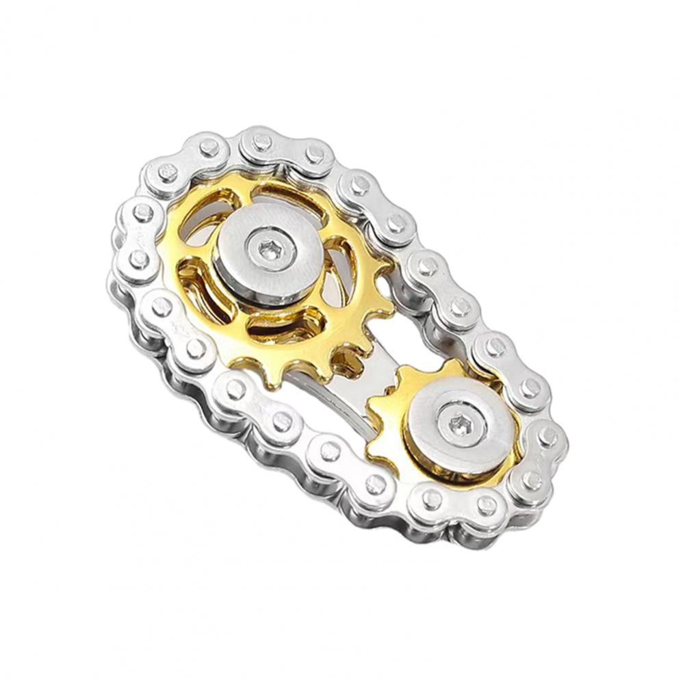Mini Fidget Spinner Metal Bike Chains Fidget Spinner Toy For Stress Relief Kids Teens Adults Sprocket Flywheel Spinning Gear