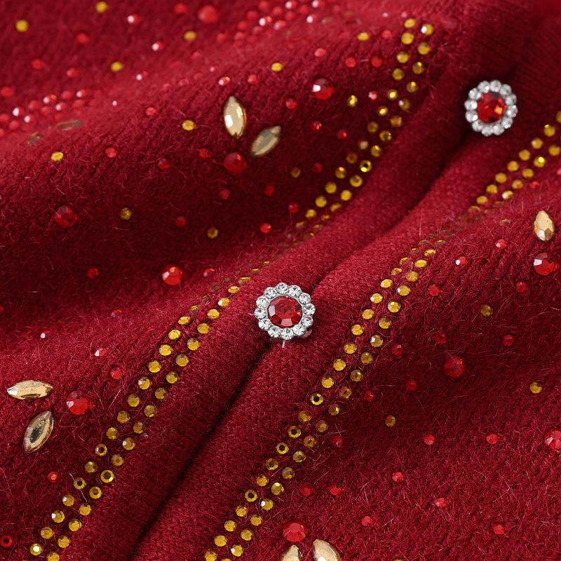 2025 Eleganter Roter Winterpullover für Mama