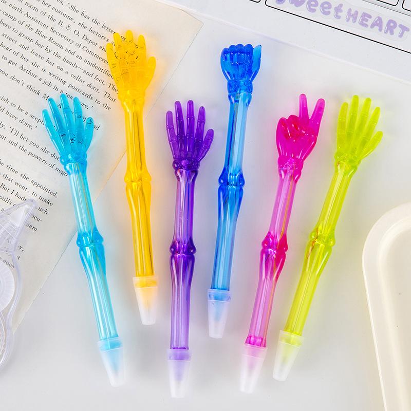 1/6Pcs 0.5Mm Ballpoint Pen Creative Cartoon Gesture Shaped Pen Office Supplies Student Stationery Prize Gift Pen