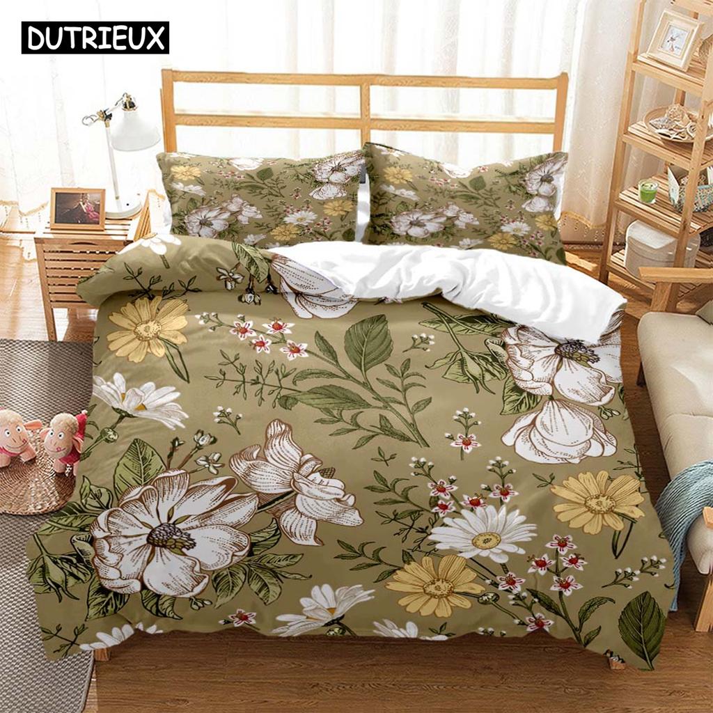 Plant Flowers Digital Print Polyester Bedding Sets Child Kids Covers Boys Bed Linen Set For Teens Bedding Set
