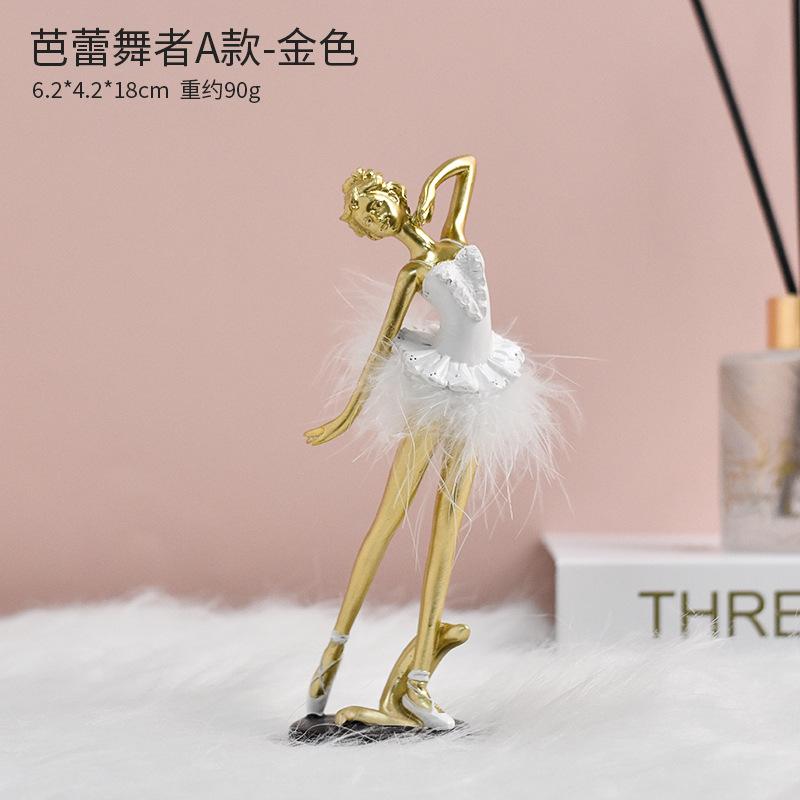 European Resin Dancer Figurines Figure Sculpture Crafts Living Room Table Ballet Girl Ornaments Home Decoration Birthday Gifts