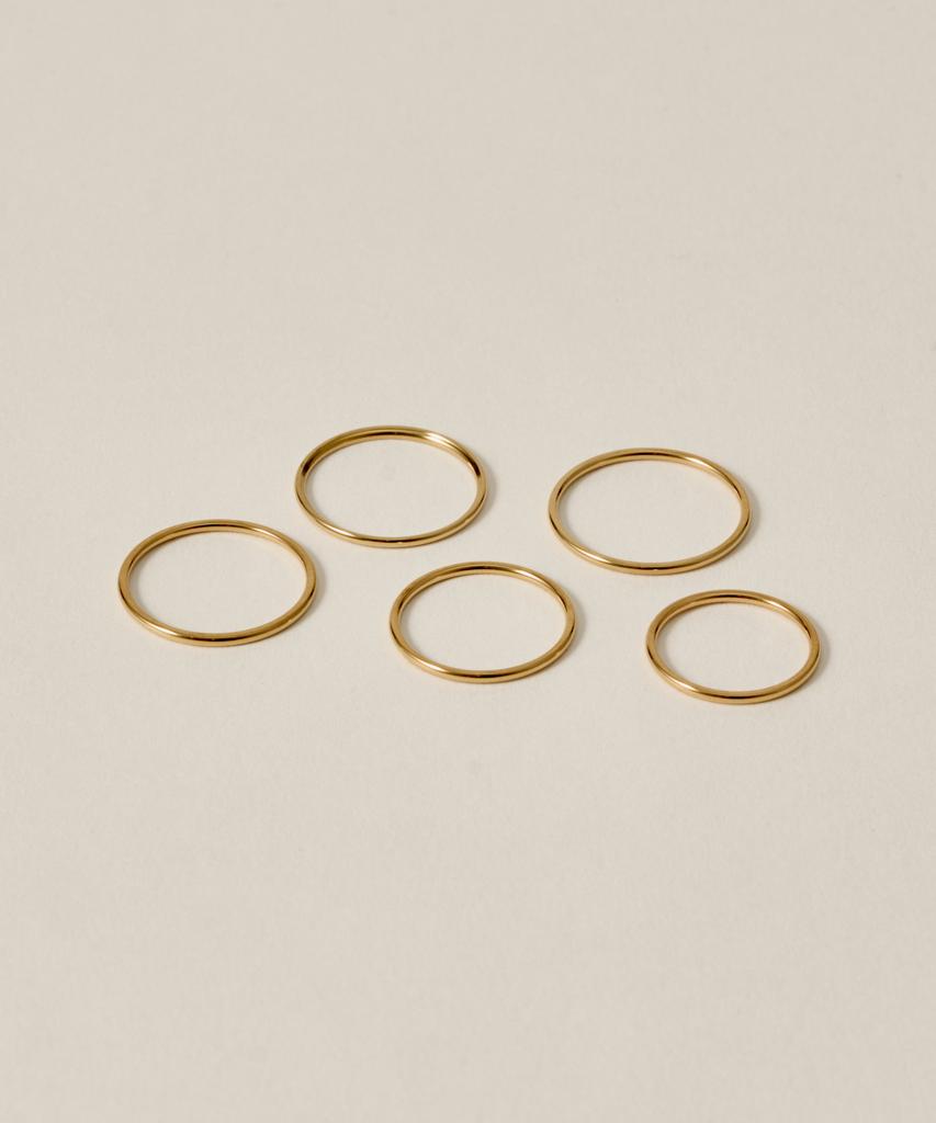 Novice Tokyo Slim Ring 5-Set Thin Ring 5 Set [Stainless] / Gold