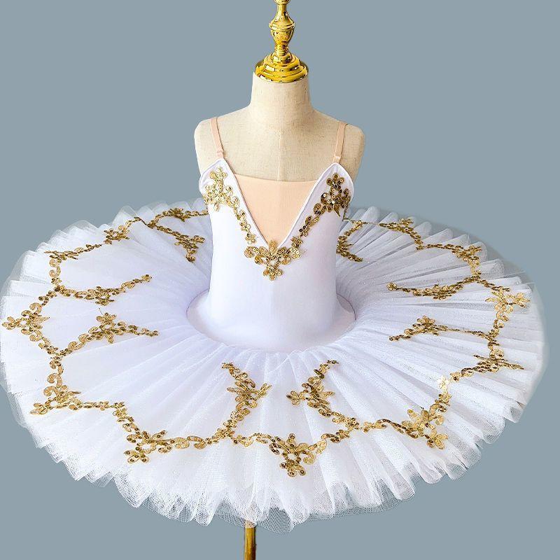 Dětské taneční vystoupení Kostýmy Gázové sukně Vystoupení Baletní tanec Modré Růžové Bílé šaty