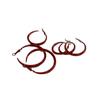 Vintage Hong Kong Red Drop Hoop Earrings: Elegant Women's Clip-On Jewelry