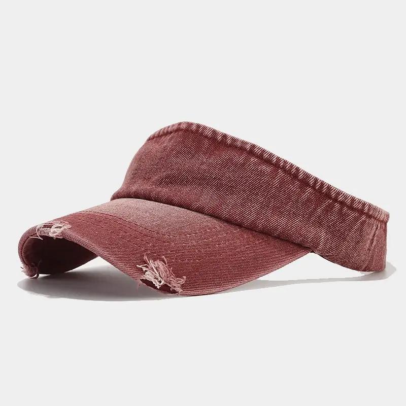 Freedom Outdoors Lente en Zomer Denim Effen Vizieren Baseballpet Verstelbare Zonneklep Voor Mannen en Vrouwen 05 56-61cm wear rood