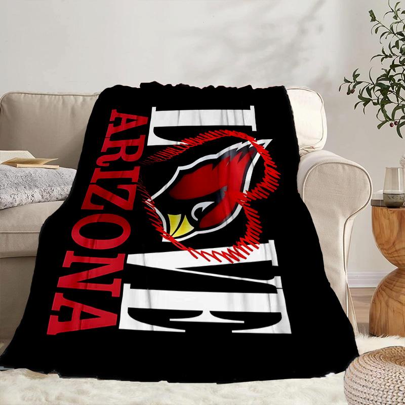 Arizona Cardinals Logo Portable Blanket/Soft Blanket Bedding Blanket Suitable for Travel Camping Living Rooms Offices Sofas Fan Gifts