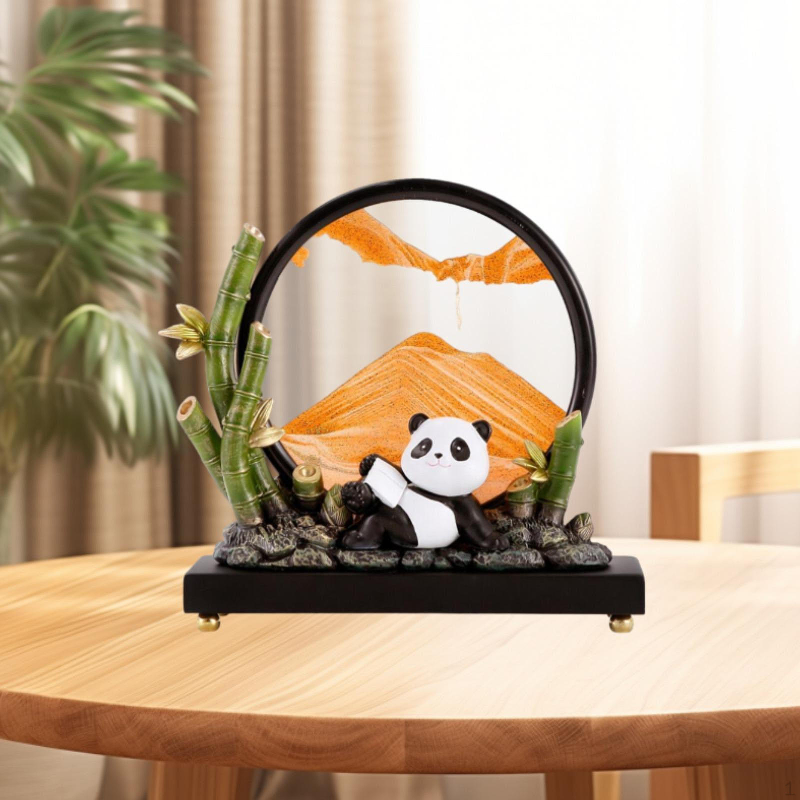 

Статуя панды, декор из зыбучих песков, динамическая песчаная скульптура, текущая картина для книжных полок, рабочего стола