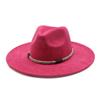 Wish Suede Top Hat Men And Women Couple Big Eaves Hat Flat Edge Gentleman'S Hat