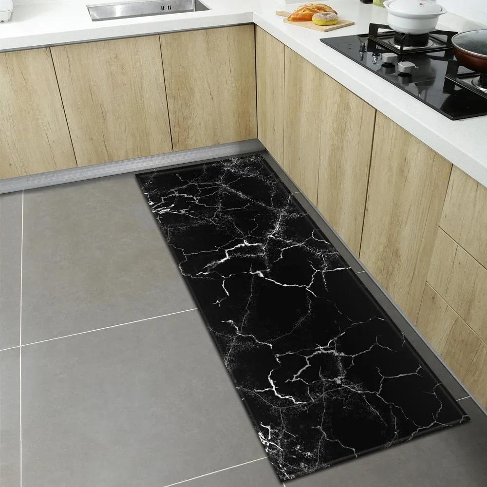 Wzorzysta Mata Podłogowa z Teksturą Marmuru do Domu Kuchni Dekoracja Przed Drzwiami Mata Podłogowa