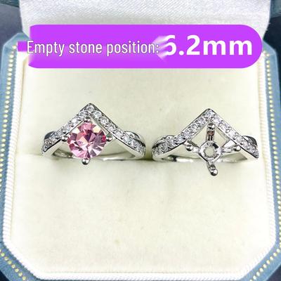 6.2mm Ring Blank Setting for DIY Round Pointed Huazi Diamond Crown Four-Prong Jewelry