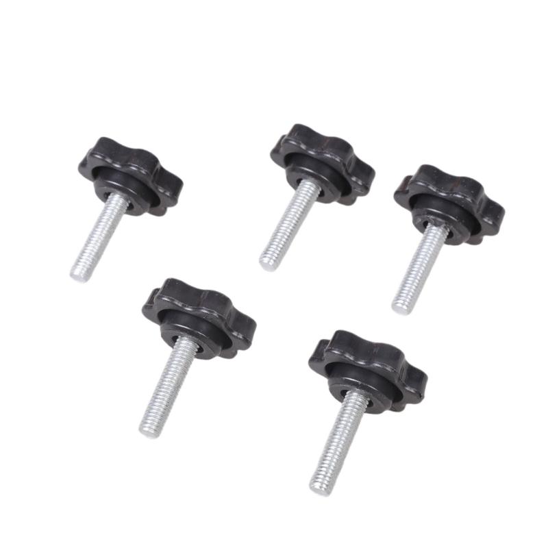 6Pcs Industrial Screws Ergonomic Knob Plastic Tighten Bolt Knob Hexagonal Head Handle Hand Screw Plastic Tighten Bolt