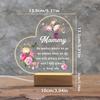 1PC Acrylic Luminous Ornament Photography Accessories, USB Base, Mom Gift, Heart Mother's Day Figurines