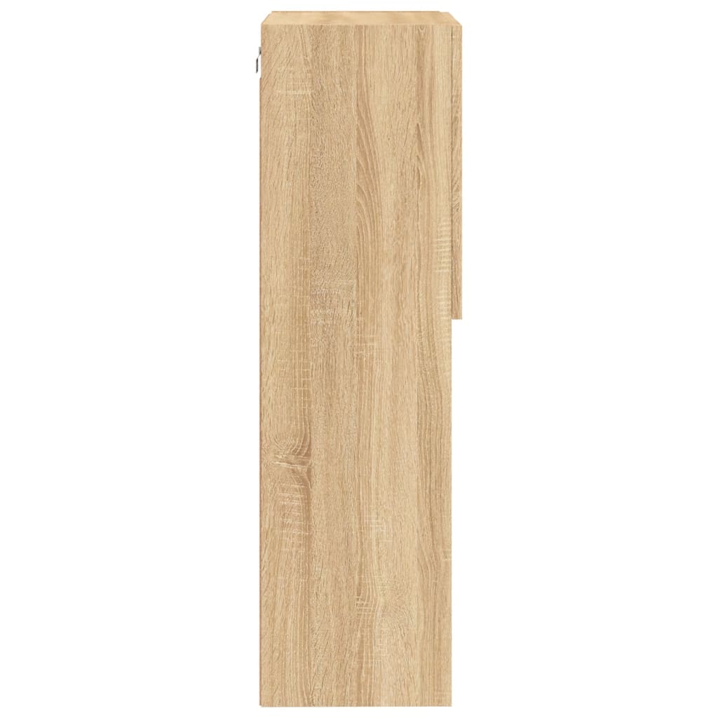 TV Stand with LED Lights Sonoma Oak Finish 40.5 x 30 x 102 cm