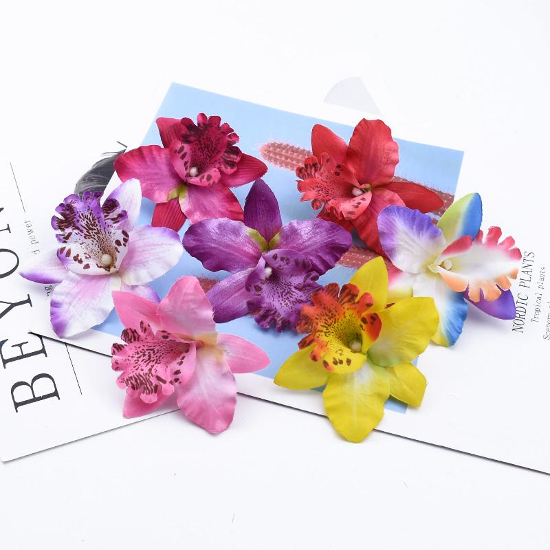 Seiden-Schmetterlingsorchideen-Vase Display Kunstblumen Festivaldeko für Zuhause Hochzeit Brautzubehör Geschenkbox DIY Scrapbook