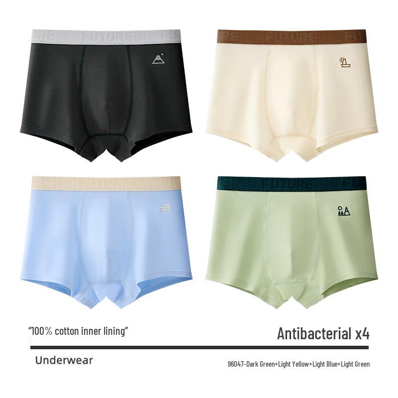 Teen Boys' Antibacterial Pure Cotton Boxer Briefs (10A) - All-Cotton Crotch Development Period Underwear